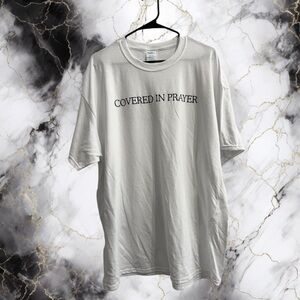Port & Company Inspirational “Covered In Prayer” White Graphic Tee size 2X